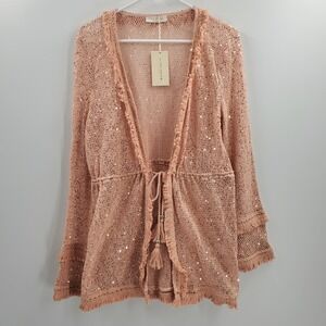 Ramy Brook Cecelia Coverup Mini Dress In Rose Gold Size XS / Small NEW
